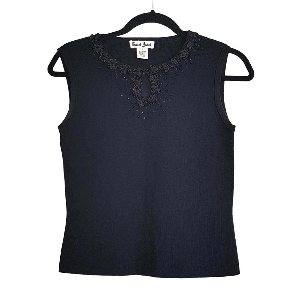 Y2K Black Keyhole Sleeveless Top